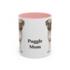 11oz Puggle Dog Mom Mug, Pink, front view