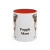 11oz Puggle Dog Mom Mug, Red, front view