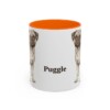 11oz Puggle Mug, Orange, front view