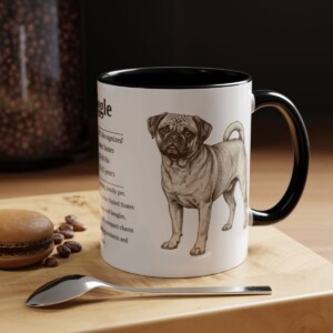 11oz Puggle Mug, Black, lifestyle photo