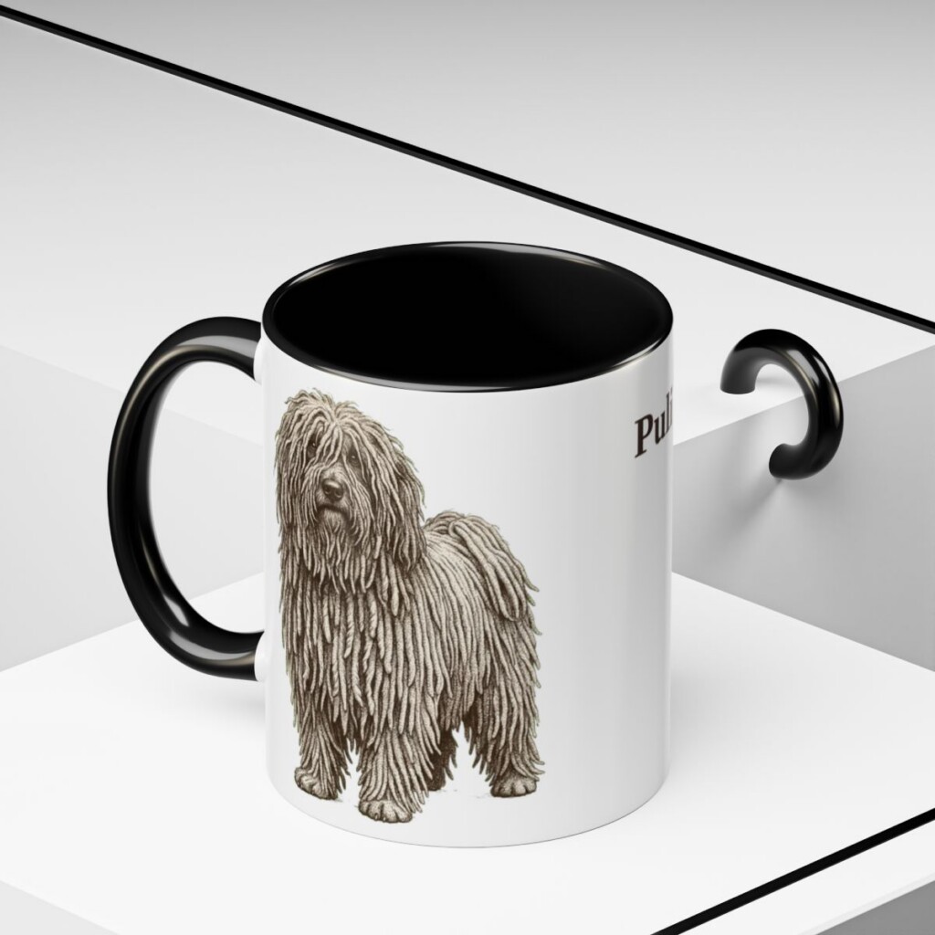 11oz-puli-mug-black-context-2 11oz Puli Mug, Black, lifestyle photo