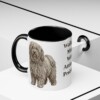 11oz Funny Puli Mug, Black, lifestyle photo