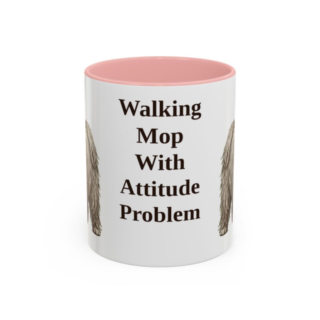 11oz Funny Puli Mug, Pink, front view