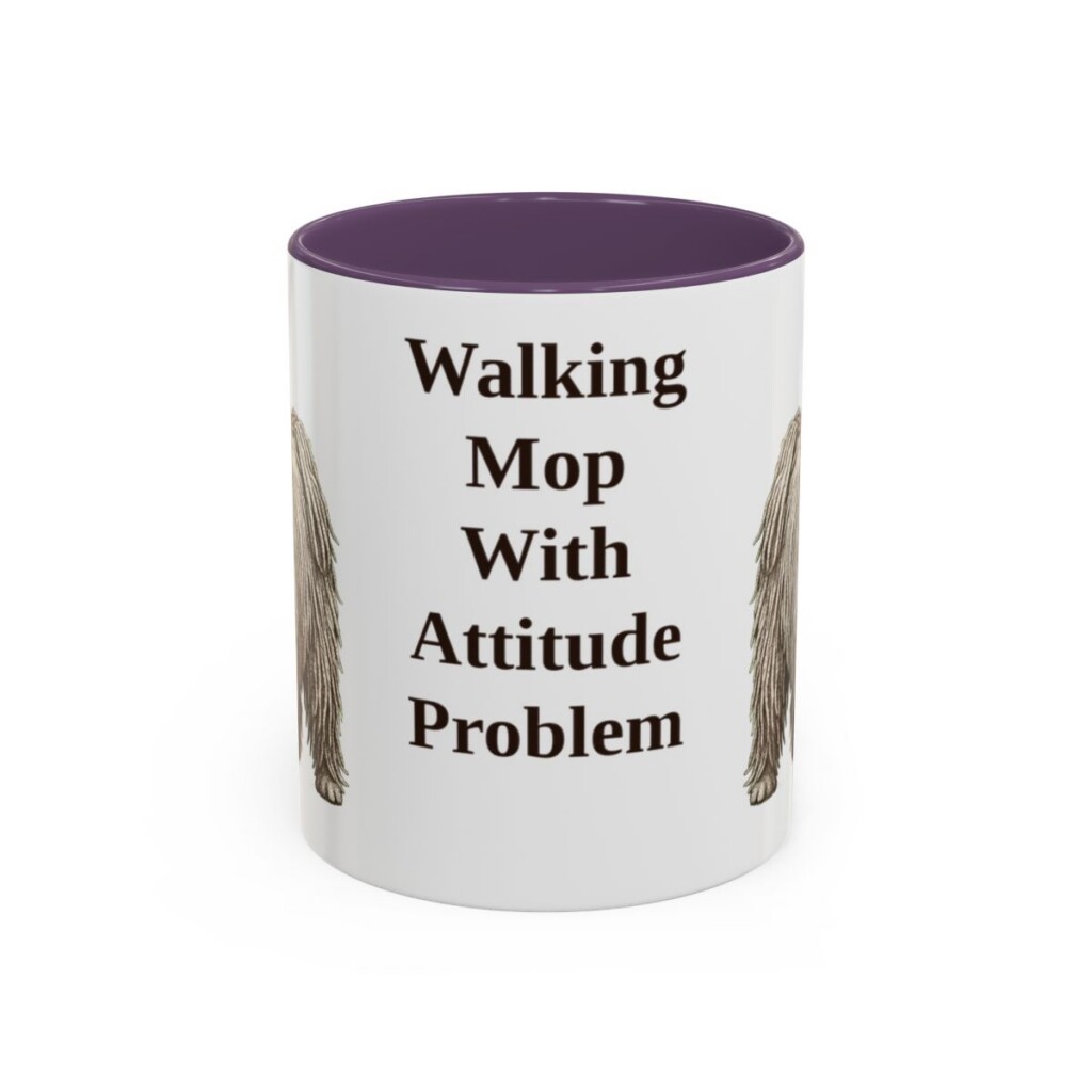 11oz Funny Puli Mug, Purple, front view