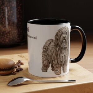 11oz Puli Latin Mug, Black, lifestyle photo