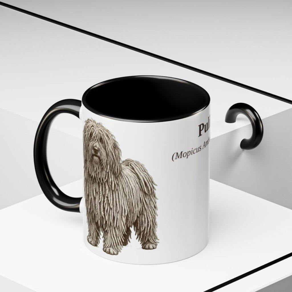 11oz-puli-mug-latin-black-context-2 11oz Puli Latin Mug, Black, lifestyle photo