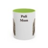 11oz Puli Dog Mom Mug, Light Green, front view