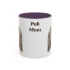 11oz Puli Dog Mom Mug, Purple, front view