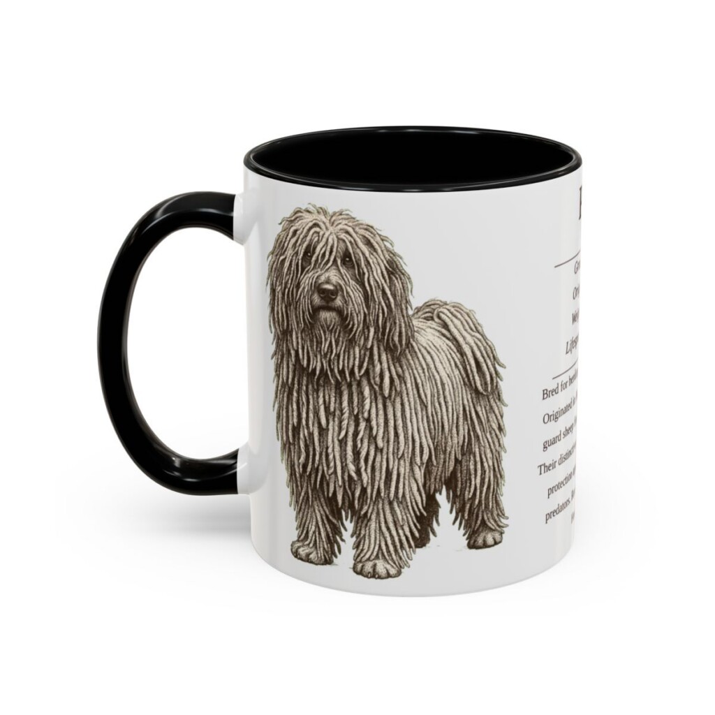 11oz Puli Mug, Black, left side view