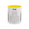 11oz Puli Mug, Yellow, front view
