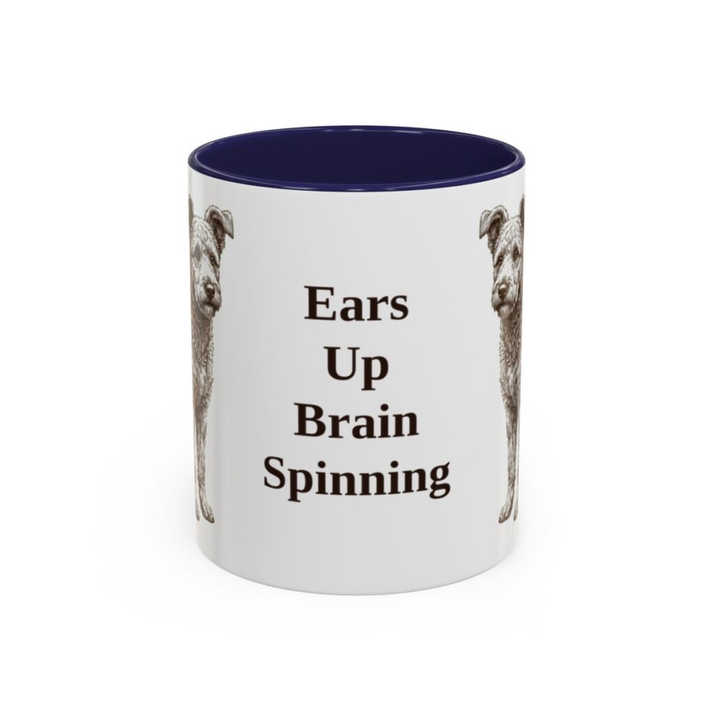 11oz Funny Pumi Mug, Navy, front view