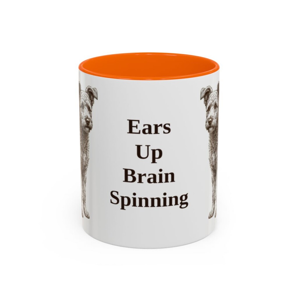 11oz Funny Pumi Mug, Orange, front view