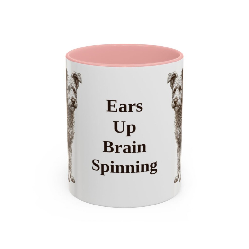11oz Funny Pumi Mug, Pink, front view