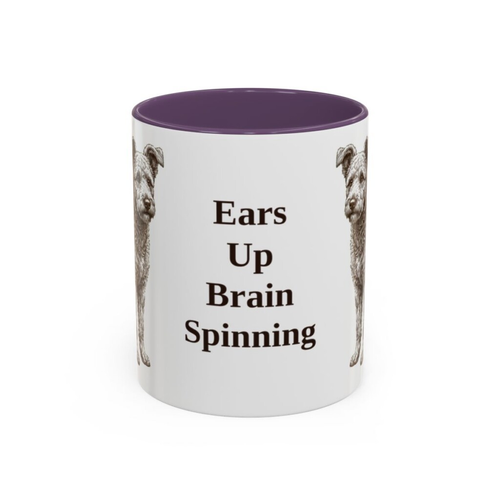 11oz Funny Pumi Mug, Purple, front view