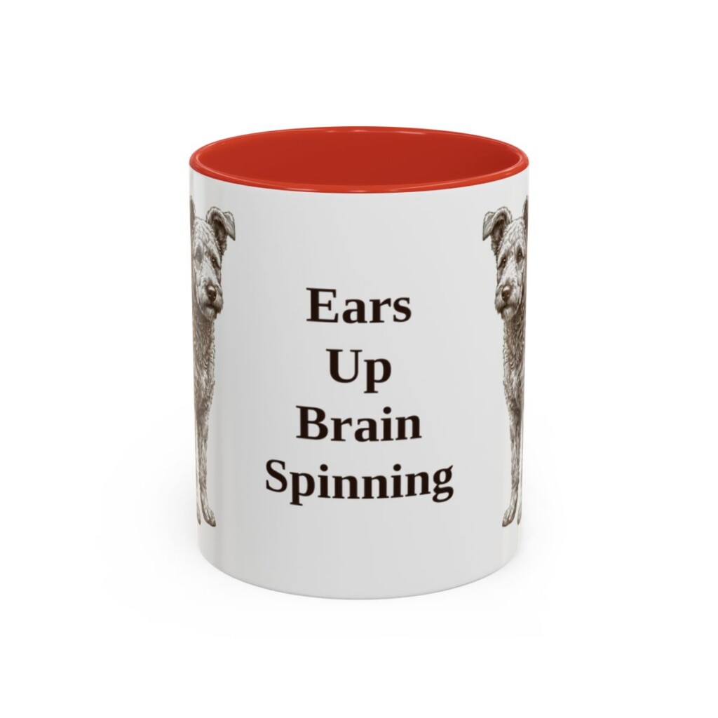 11oz Funny Pumi Mug, Red, front view