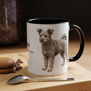 11oz Pumi Latin Mug, Black, lifestyle photo