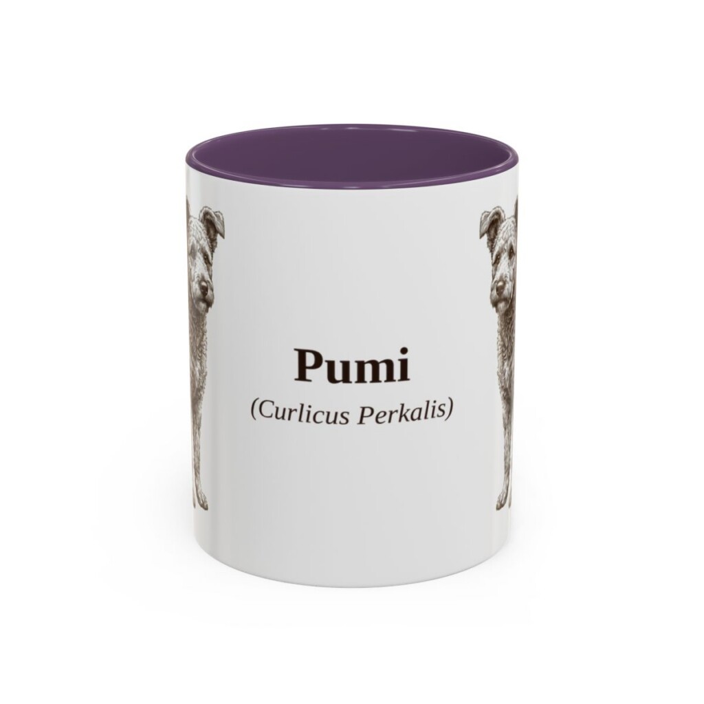 11oz Pumi Latin Mug, Purple, front view