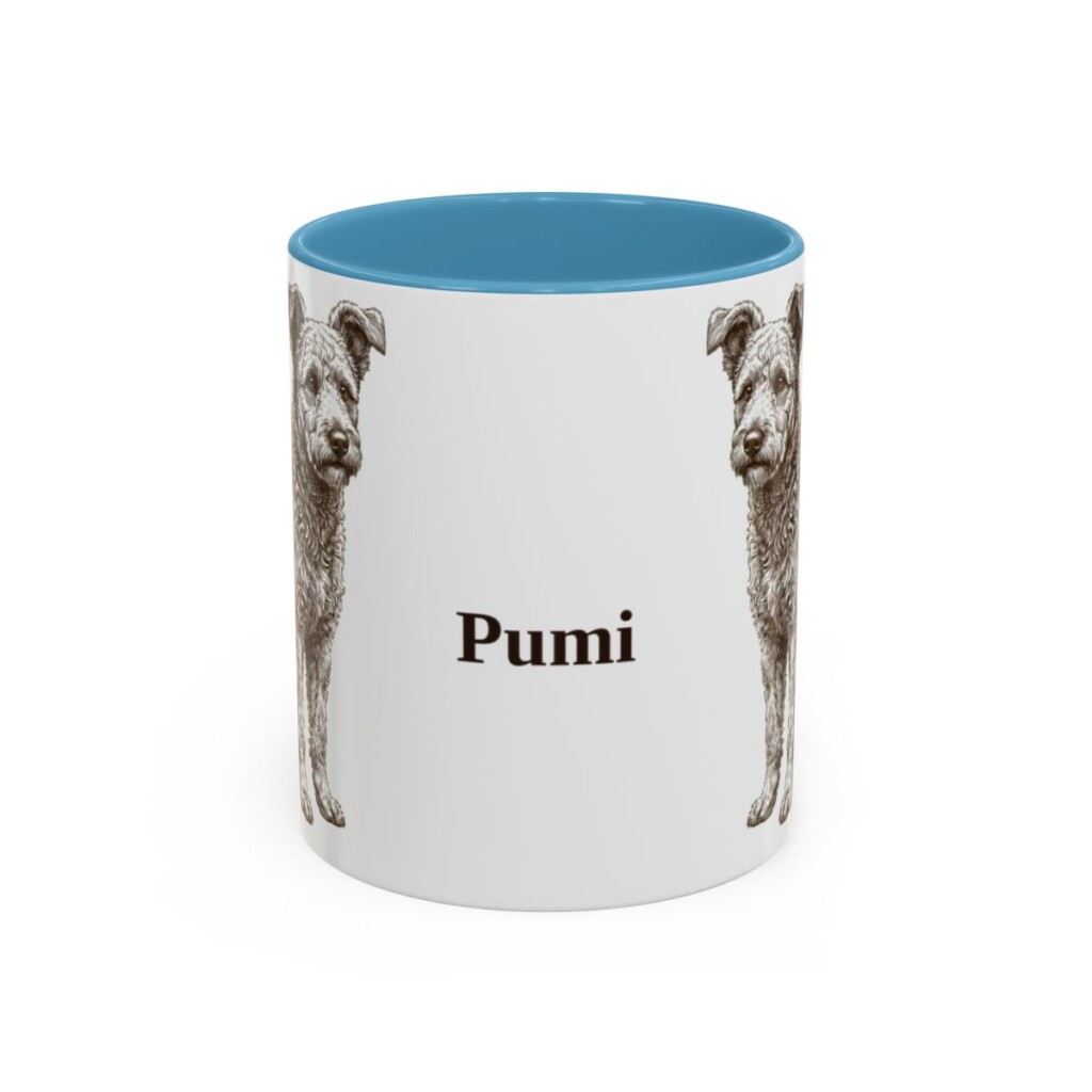 11oz Pumi Mug, Light Blue, front view