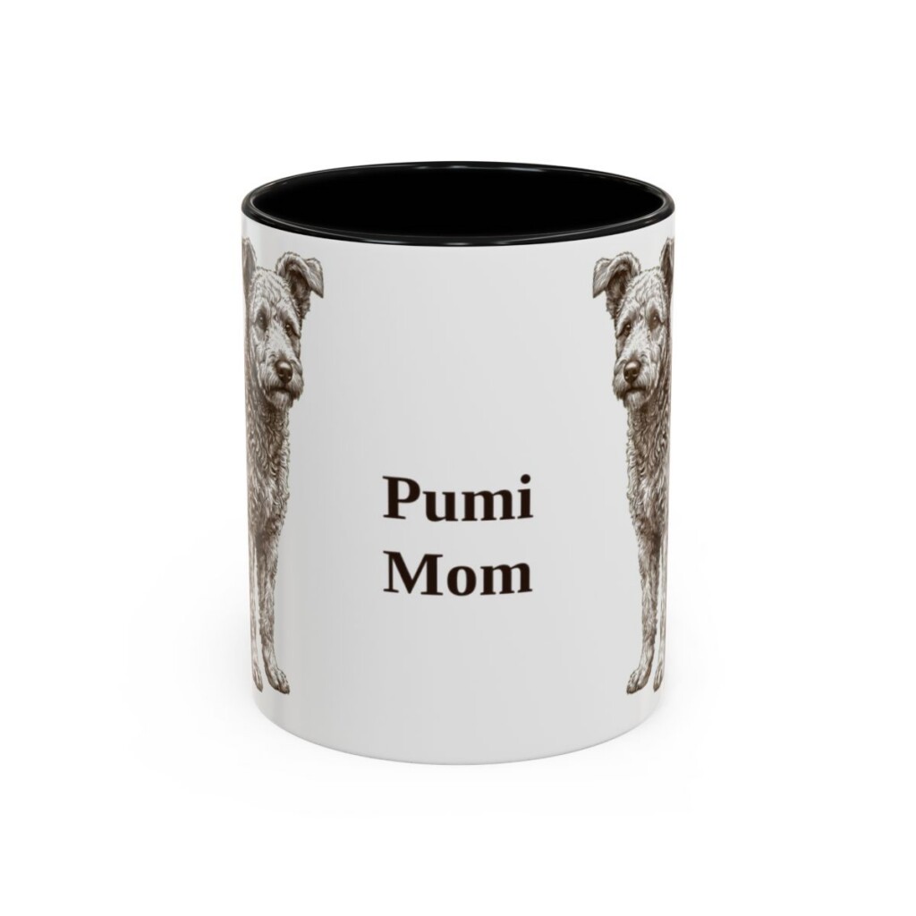 11oz-pumi-mug-mom-black-front 11oz Pumi Dog Mom Mug, Black, front view