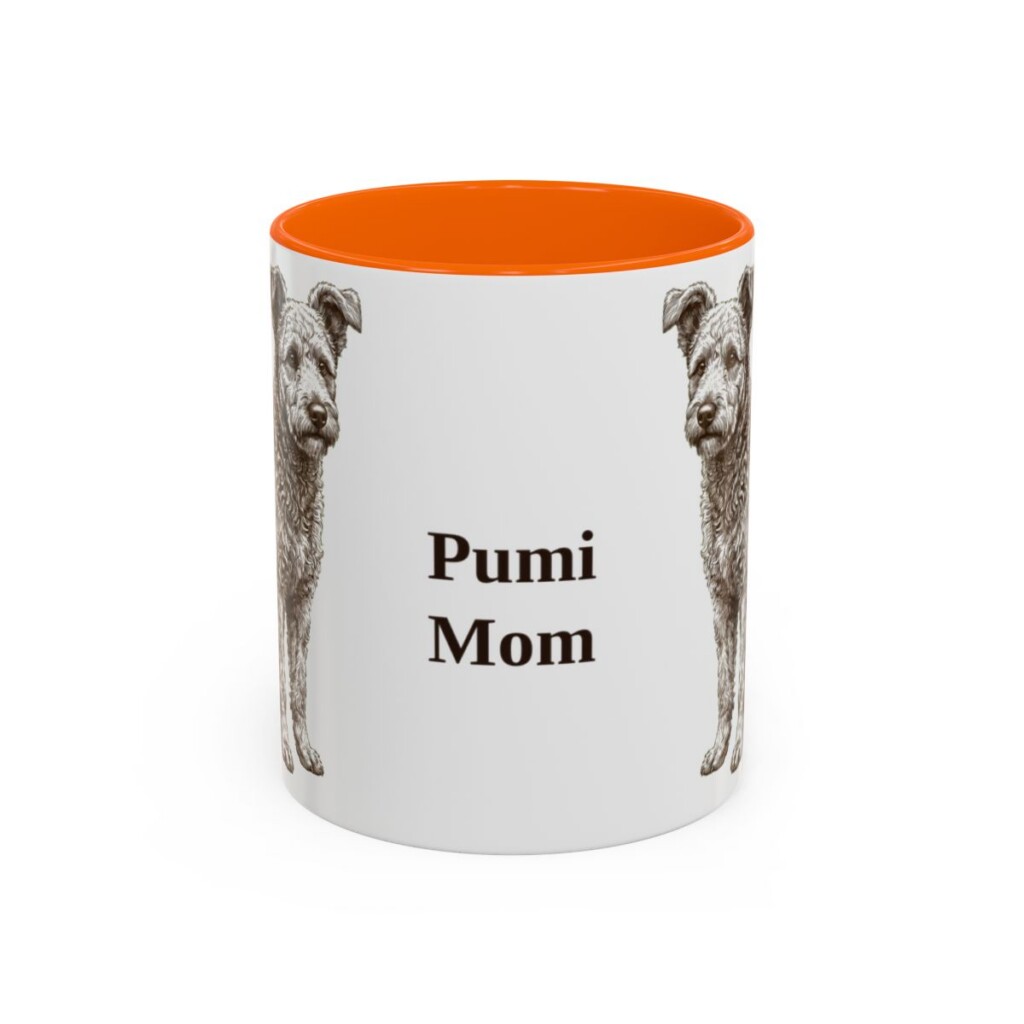 11oz-pumi-mug-mom-orange 11oz Pumi Dog Mom Mug, Orange, front view