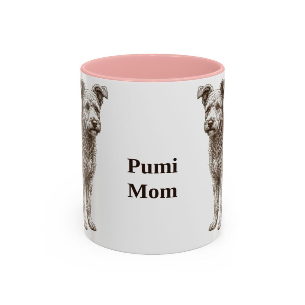 11oz-pumi-mug-mom-pink 11oz Pumi Dog Mom Mug, Pink, front view