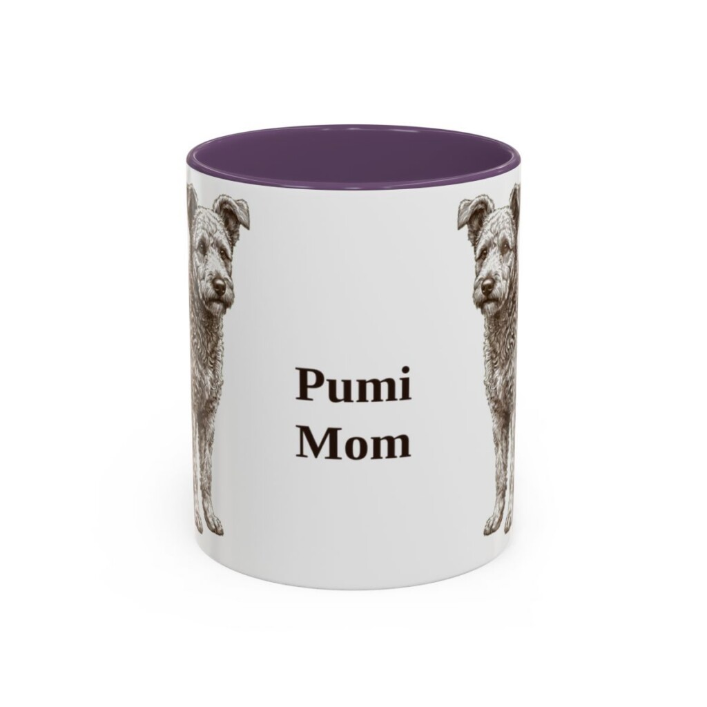 11oz-pumi-mug-mom-purple 11oz Pumi Dog Mom Mug, Purple, front view
