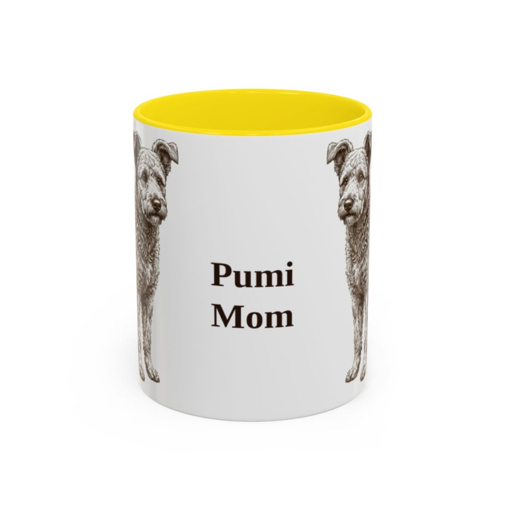11oz-pumi-mug-mom-yellow 11oz Pumi Dog Mom Mug, Yellow, front view