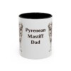 11oz Pyrenean Mastiff Dog Dad Mug, Black, front view