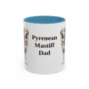 11oz Pyrenean Mastiff Dog Dad Mug, Light Blue, front view