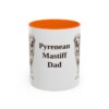11oz Pyrenean Mastiff Dog Dad Mug, Orange, front view