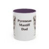11oz Pyrenean Mastiff Dog Dad Mug, Purple, front view