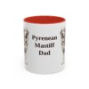 11oz Pyrenean Mastiff Dog Dad Mug, Red, front view