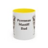 11oz Pyrenean Mastiff Dog Dad Mug, Yellow, front view