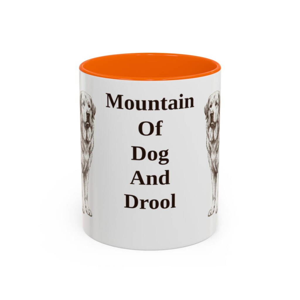 11oz-pyrenean-mastiff-mug-humor-orange 11oz Funny Pyrenean Mastiff Mug, Orange, front view