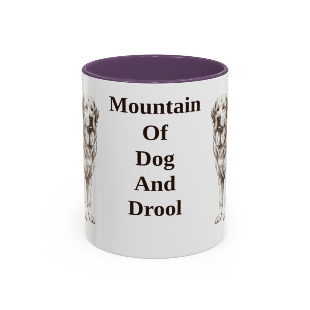 11oz-pyrenean-mastiff-mug-humor-purple 11oz Funny Pyrenean Mastiff Mug, Purple, front view