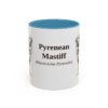 11oz Pyrenean Mastiff Latin Mug, Light Blue, front view