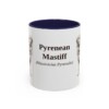 11oz Pyrenean Mastiff Latin Mug, Navy, front view