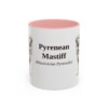 11oz Pyrenean Mastiff Latin Mug, Pink, front view