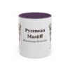 11oz Pyrenean Mastiff Latin Mug, Purple, front view