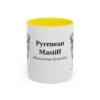11oz Pyrenean Mastiff Latin Mug, Yellow, front view