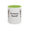 11oz-pyrenean-mastiff-mug-light-green 11oz Pyrenean Mastiff Mug, Light Green, front view