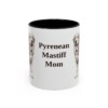 11oz Pyrenean Mastiff Dog Mom Mug, Black, front view