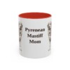 11oz Pyrenean Mastiff Dog Mom Mug, Red, front view