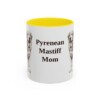 11oz Pyrenean Mastiff Dog Mom Mug, Yellow, front view