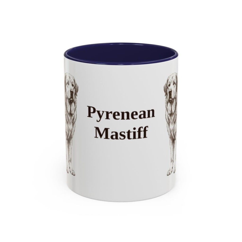 11oz-pyrenean-mastiff-mug-navy 11oz Pyrenean Mastiff Mug, Navy, front view