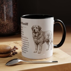 11oz Pyrenean Mastiff Mug, Black, lifestyle photo