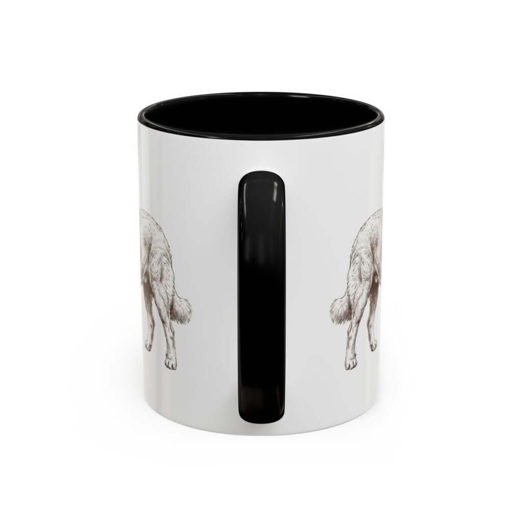 11oz Pyrenean Mastiff Mug, Black, back view