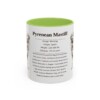 11oz Pyrenean Mastiff Mug, Light Green, front view