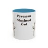 11oz-pyrenean-shepherd-mug-dad-light-blue 11oz Pyrenean Shepherd Dog Dad Mug, Light Blue, front view
