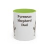 11oz-pyrenean-shepherd-mug-dad-light-green 11oz Pyrenean Shepherd Dog Dad Mug, Light Green, front view